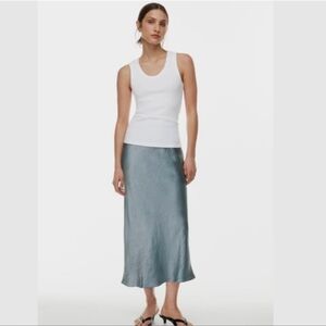 Babaton Light Blue Midi Skirt